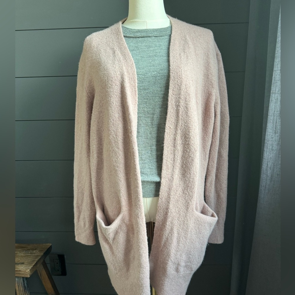 Madewell Ryder Cardigan Soft Blush Open-Front Oversized Wool Blend Pockets Cozy